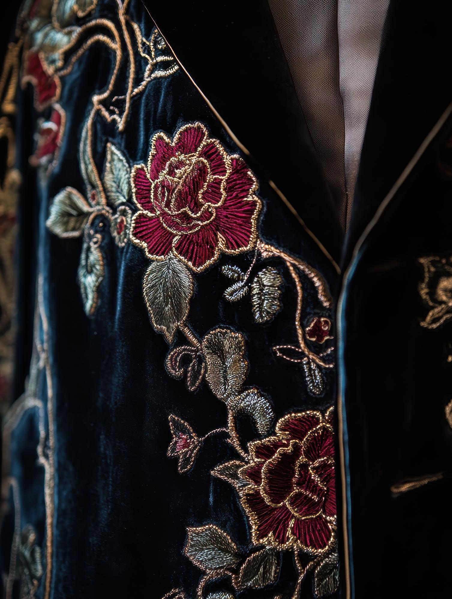 antique jacket embroidered crest restoration